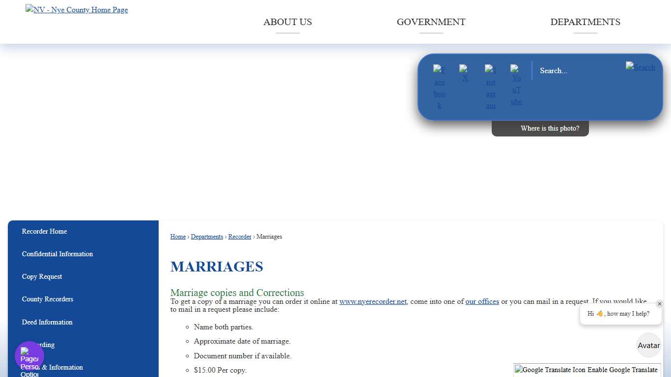 Marriages | Nye County, NV Official Website
